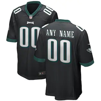 mens nike black philadelphia eagles alternate custom game j